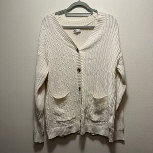 Hollister Cream Cable Knit Cardigan